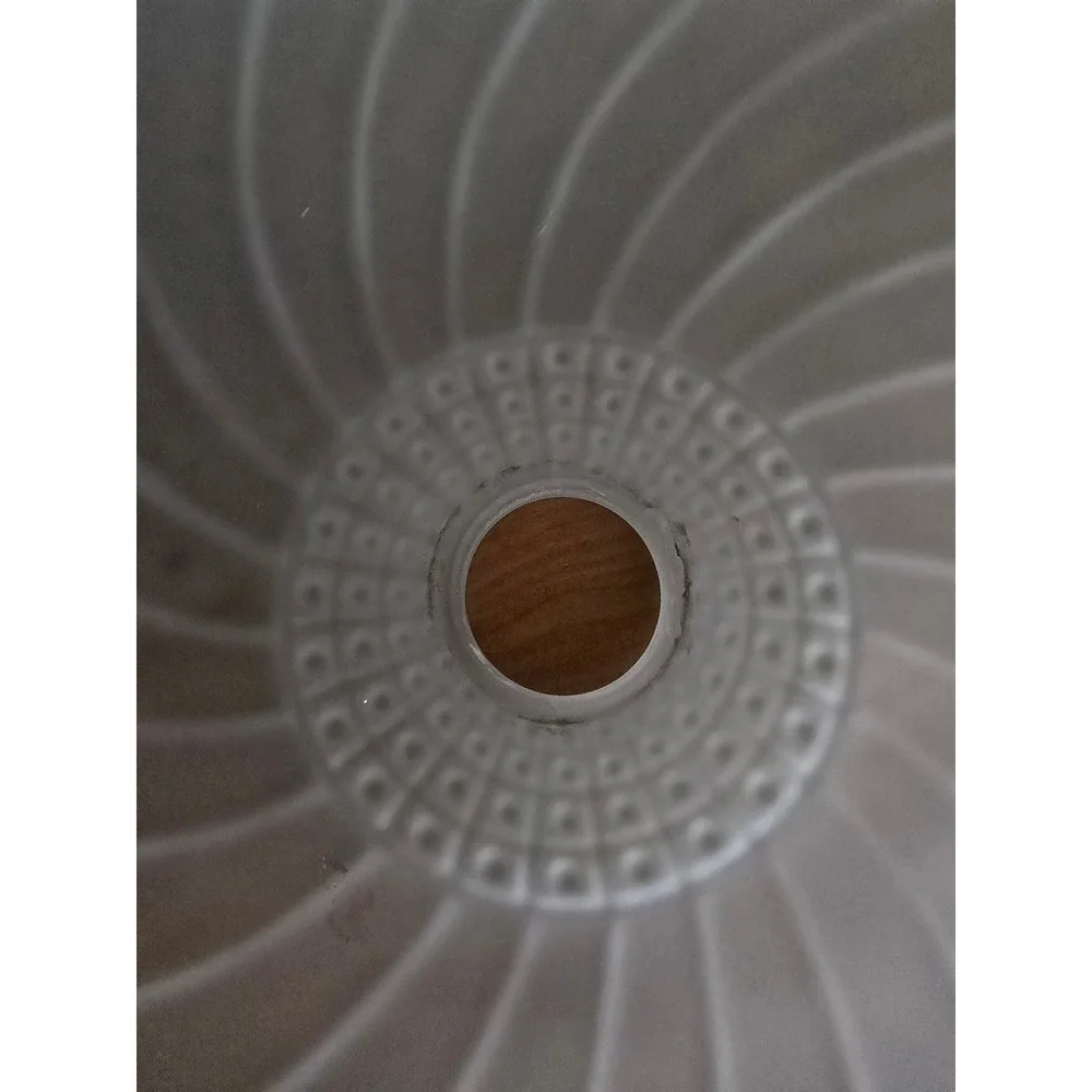 Antique 1930s Art Deco Frosted Glass Ceiling Light Shade Swirl Pattern  14.4